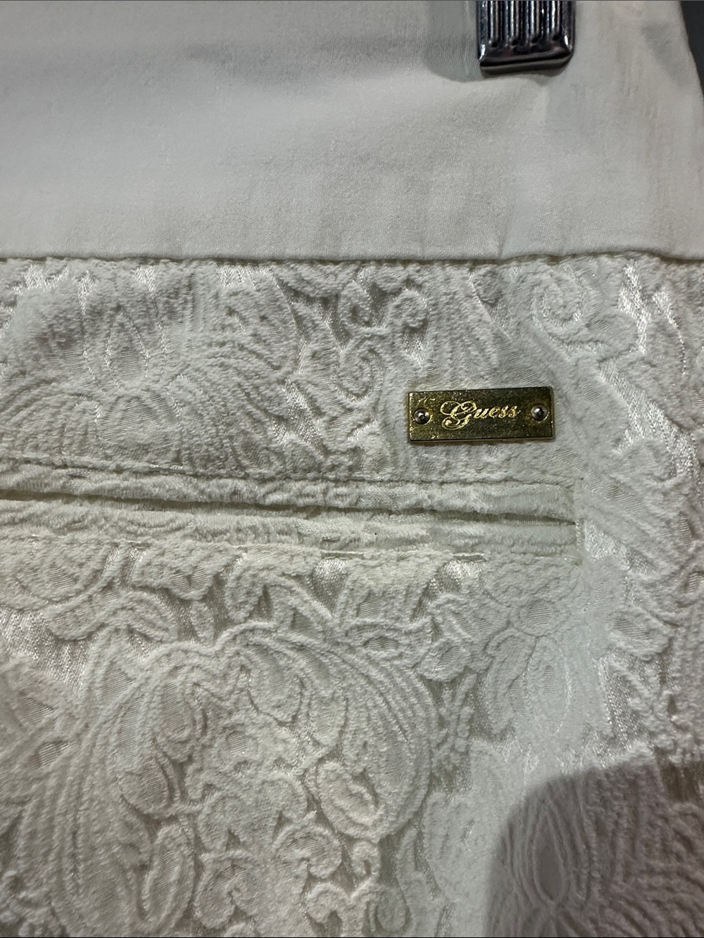 Guess Cream Lace-Front Skinny Pants - Picture 3 of 4